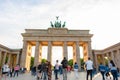 Famous Brandenburg Gate in Berlin. Architectural monuments of Germany