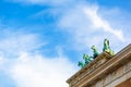Famous Brandenburg Gate in Berlin. Architectural monuments of Germany