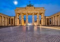 The famous Brandenburg Gate in Berlin at dawn Royalty Free Stock Photo