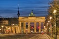 The famous Brandenburg Gate in Berlin at dawn Royalty Free Stock Photo