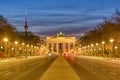 The famous Brandenburg Gate in Berlin at dawn Royalty Free Stock Photo