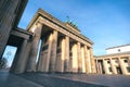 The famous Brandenburg Gate in Berlin in front of a clear blue sky Royalty Free Stock Photo