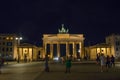 The Famous Brandenburg Gate In Berlin. Germany. Night landscape Royalty Free Stock Photo