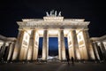 Famous Brandenburg Gate in Berlin at night Royalty Free Stock Photo