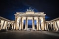 Famous Brandenburg Gate in Berlin at night Royalty Free Stock Photo