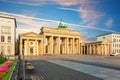 Famous Brandenburg Gate, popular place of visit, side view, Berlin, Germany Royalty Free Stock Photo