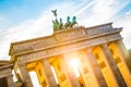 Brandenburg Gate at sunset, Berlin, Germany