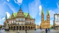 Famous Bremen Market Square in the Hanseatic City Bremen, Germany Royalty Free Stock Photo