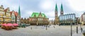 Famous Bremen Market Square in the Hanseatic City Bremen, Germany Royalty Free Stock Photo