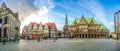 Famous Bremen Market Square in the Hanseatic City Bremen, Germany Royalty Free Stock Photo