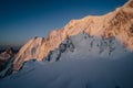 Famous Brenva face of Mont Blanc, the highest peak of Europe.