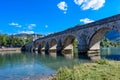 Famous bridge on the Drina in Visegrad, Bosnia and Herzegovina