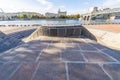 The famous bridge and granite embankment of the Moscow River on a clear sunny day Royalty Free Stock Photo