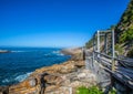 Famous bridge over Storms River Mouth at the Indian Ocean Royalty Free Stock Photo