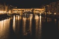 The famous bridge Ponte Vecchio at night in Florence, Tuscany, Italy. Royalty Free Stock Photo