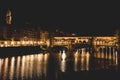 The famous bridge Ponte Vecchio at night in Florence, Tuscany, Italy. Royalty Free Stock Photo