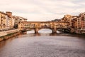 Famous bridge Ponte Vecchio over Arno river in Florence, Italy Royalty Free Stock Photo