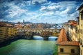 Famous bridge Ponte Vecchio on the river Arno in Florence, Italy Royalty Free Stock Photo