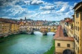 Famous bridge Ponte Vecchio on the river Arno in Florence, Italy Royalty Free Stock Photo