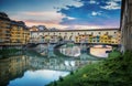Famous bridge Ponte Vecchio on the river Arno in Florence, Italy Royalty Free Stock Photo