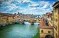 Famous bridge Ponte Vecchio on the river Arno in Florence, Italy Royalty Free Stock Photo