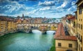 Famous bridge Ponte Vecchio on the river Arno in Florence, Italy Royalty Free Stock Photo