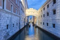 Famous bridge Venice in Italy the Grand canal street and water artistic pastel colors in evening Royalty Free Stock Photo