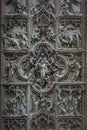 Famous bronze doors of Milan Cathedral, Italy