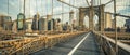 Famous Brooklyn Bridge in the morning Royalty Free Stock Photo