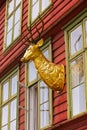 Famous Bryggen street in Bergen - Norway Royalty Free Stock Photo