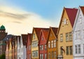 Famous Bryggen street in Bergen - Norway Royalty Free Stock Photo