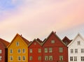 Famous Bryggen street in Bergen - Norway Royalty Free Stock Photo