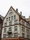 Famous Bryggen street with wooden colored houses in Bergen, Norway, UNESCO world heritage cite Royalty Free Stock Photo