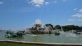 Famous Buckingham Fountain at Chicago Grant Park - CHICAGO, UNITED STATES - JUNE 11, 2019