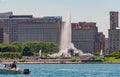 Famous Buckingham Fountain at Chicago Grant Park - CHICAGO, USA - JUNE 11, 2019