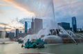 Famous buckingham fountain in Chicago park