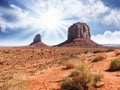 The famous Buttes of Monument Valley Royalty Free Stock Photo