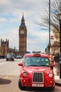 Famous cab on a street in London