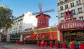 The famous cabaret Moulin Rouge, Paris, France.