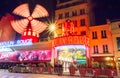 The famous cabaret Moulin Rouge, Paris, France.