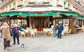 The famous cafe Les deux magots, Paris, France. Royalty Free Stock Photo