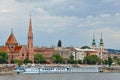Budapest Calvinist Church and a boat, Hungary Royalty Free Stock Photo