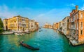 Famous Canal Grande and Basilica at sunset in Venice, Italy