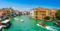 Famous Canal Grande with colorful houses in Venice, Italy