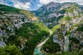 Famous Canyon du Verde between mountains in France