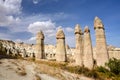 Famous Cappadocian landmark - stone `phalluses`,unique volcanic rock pillars,Love Valley,Turkey,Europe