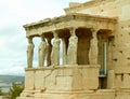 The Famous Caryatid Porch of the Erechtheum Ancient Greek Temple on the Acropolis of Athens, Greece Royalty Free Stock Photo