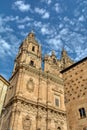 Famous Casa de las Conchas with La Clerecia Church in Salamanca, Spain Royalty Free Stock Photo