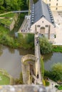 The famous Castle Bridge near the Bock Casemates in Luxembourg city, Europe