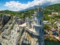 Castle Swallow`s Nest on rock in Crimea